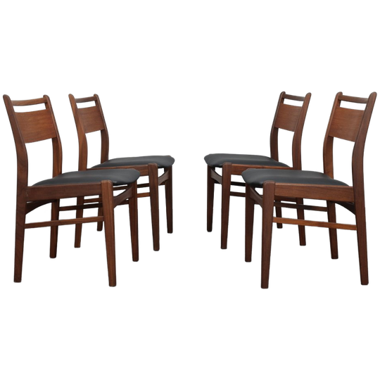 Rare Mid-century Modern Teak Dining Chairs, Set Of 4, 1960s 1
