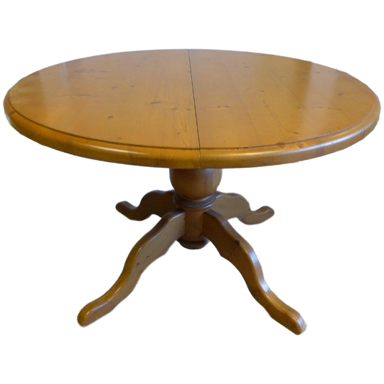 Prachtige Landelijke Ronde Uitschuifbare Grenen Tafel 1