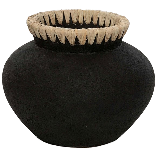 Bazar Bizar | De Styly Vaas - Zwart Naturel - S 1