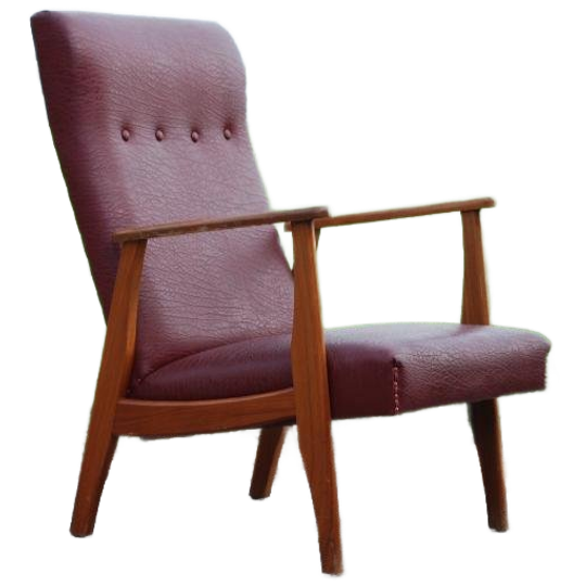Vintage Rode Fauteuil 1
