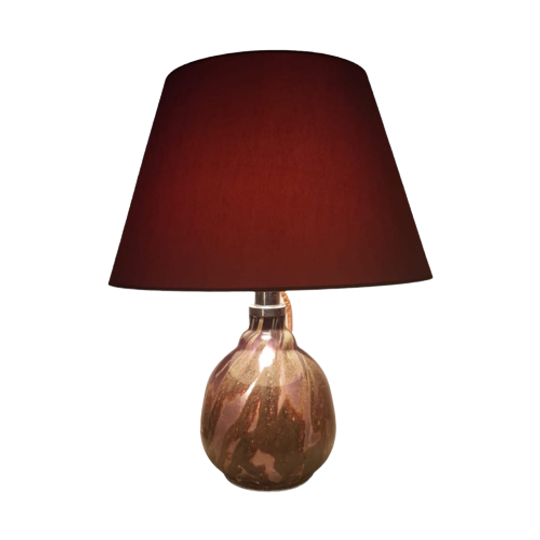 Rare Purple And Ochre Studio Glass Lamp WMF Ikora 1930’s 1
