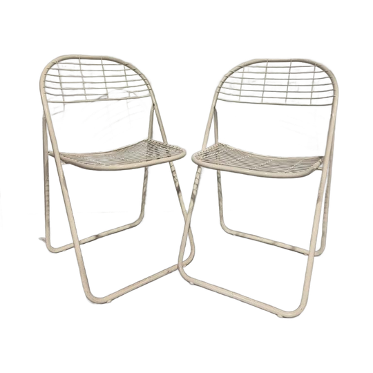 Niels Gammelgaard Vintage Klapstoelen Jaren 80 Wit Design 1