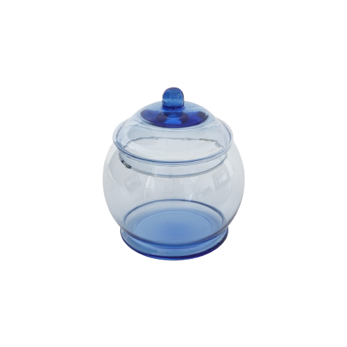 Blue Glass Sugar Pot