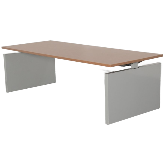 Twinform Bureau, Noten Blad, 200 X 100 Cm, Hoogte Instelbaar Onderstel 1