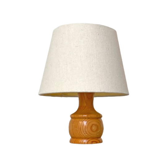 Kleine Vintage Grenenhouten / Houten Tafellampje 1