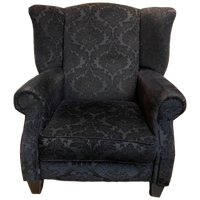Oorfauteuil Barok Zwarte Stof