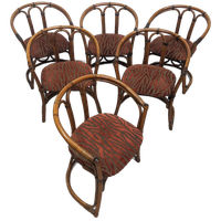 Six Vintage Bamboo Chairs