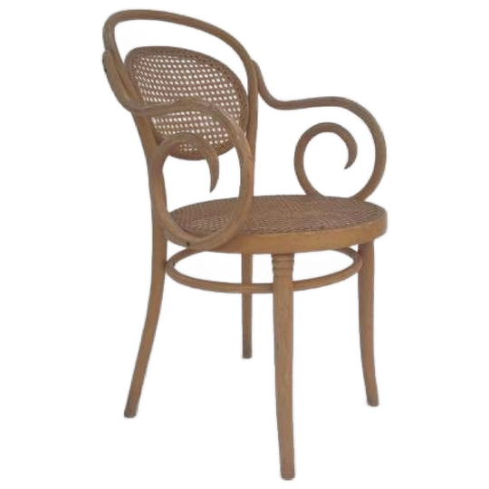 Vintage Thonet Fauteuil Zpm Radomsko No 11 Webbing Rotan 1