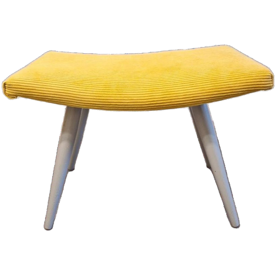 Nieuw Bekleed Vintage Voetenbankje Footstool Ottoman Voetenbank Krukje Geel 1