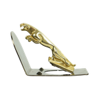 Koperen Jaguar Embleem Op Sokkel Auto Massief Messing Presse Papier thumbnail 1