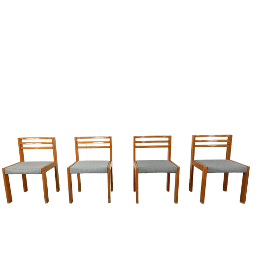 Set Of 4 Pine Wood Sg 1200 Dining Chairs By Cees Braakman, 1970s 1