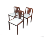 3 Vintage Eiken Houten Stoelen Organisch Jaren 70 thumbnail 1