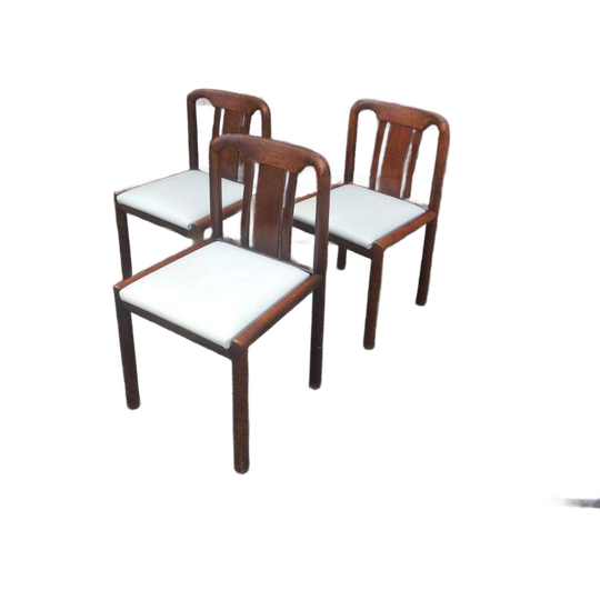 3 Vintage Eiken Houten Stoelen Organisch Jaren 70 1