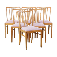 Leuke, Gezellige Set Van 6 Vintage Deens Design Eetkamerstoelen Uit De Jaren ’70 Met Mooie Licht