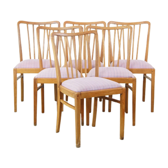 Leuke, Gezellige Set Van 6 Vintage Deens Design Eetkamerstoelen Uit De Jaren ’70 Met Mooie Licht 1