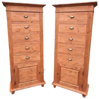 2 Unieke Hoge Ladekasten Afm. 84x40cm En 191cm Hoog.