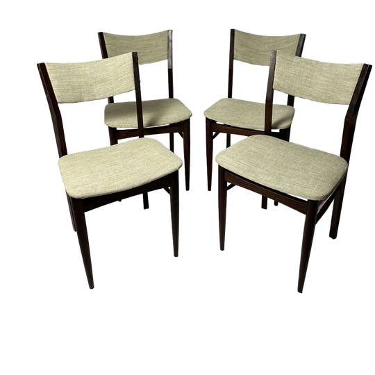 Set Van 4 Mid-century Vintage Stoelen In Deense Stijl - Zeer Goede Staat 1
