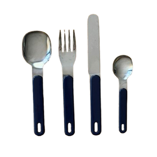 Vintage Cutlery Set Wiht Navy Handle 1