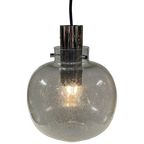 Glazen Space Age Hanglamp, Glashütte Limburg, Duitsland 1970'S thumbnail 1