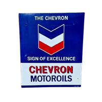 Xl Emaille Reclamebord Chevron Motoroil, Langcat Bussum️️⛽️