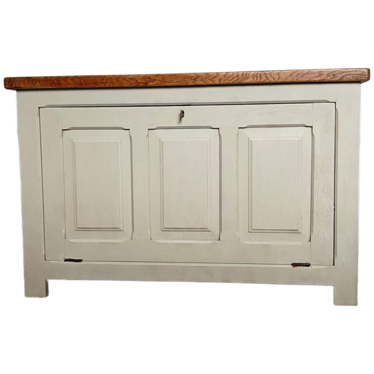 Brocante Dekenkist / Tv Meubel Met Houten Bovenblad 1