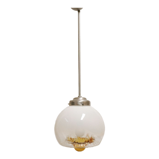 Vintage Grote Murano Glas "mazzega" Hanglamp, Italië Jaren '70 1