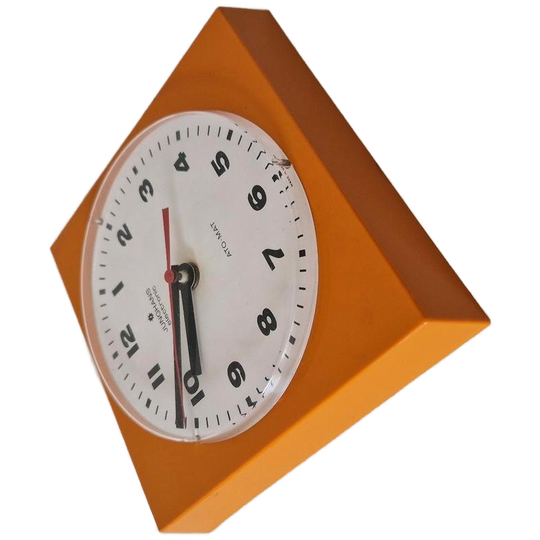 Junghans Vintage Klok Oranje Wandklok Jaren 60 Jaren 70 1