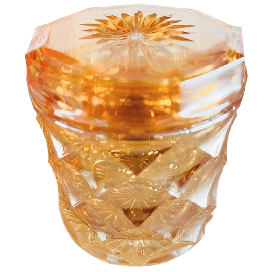 Artdeco Carnival Kristal Sieradendoos Iriserend Oranje 1930’s 1