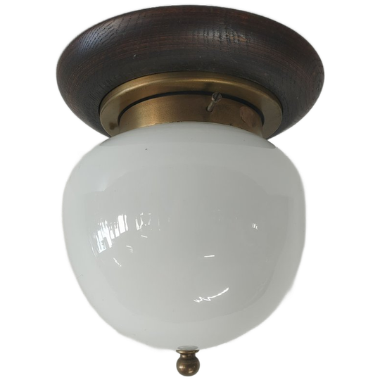 Bijzondere Vintage 'opaalglas' (style) Plafondlamp Plafonniere (art Deco/style) 1