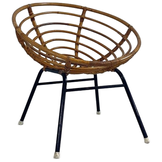 Vintage Rohe Noordwolde Rattan Lounge Chair 1