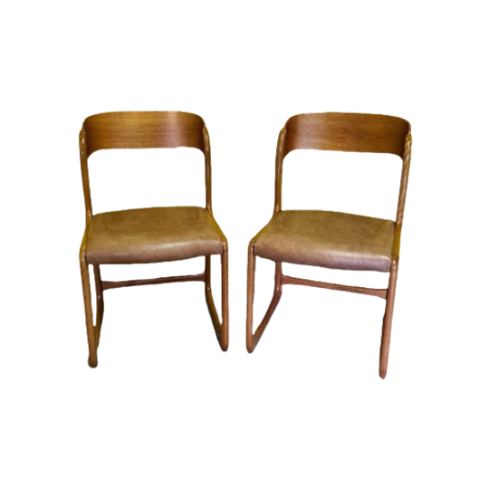 Originele Emile & Walter Baumann Eetkamerstoelen Jaren 60 1