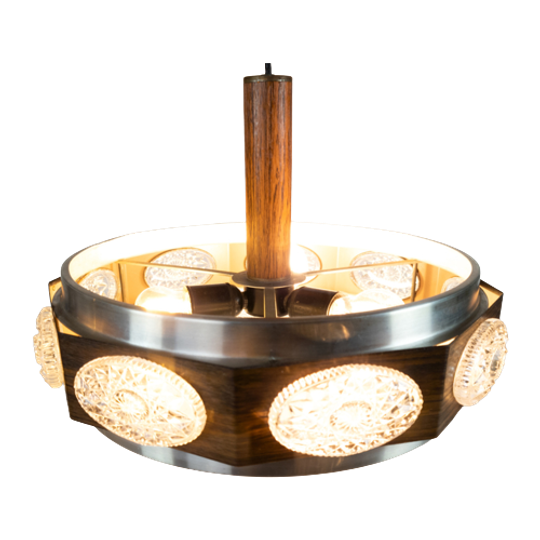 Lakro Amstelveen - Hanglamp - Ufo Lamp - Houtfineer - Aluminium - 60's 1