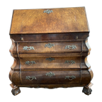 Antieke Hollandse Wortelnoten Buik Secretaire / Klepbureau thumbnail 1