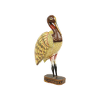 Massief Houten Tropische Vogel Beeld Sculptuur Handbeschilderd 42Cm thumbnail 1