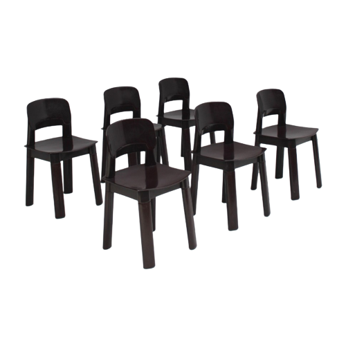 6 Plastic Chairs By Olaf Von Bohr, 1975