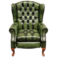 Chesterfield Lazychester Relax Fauteuil – Antiek Groen, Leer