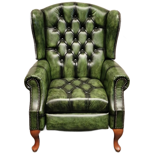 Chesterfield Lazychester Relax Fauteuil – Antiek Groen, Leer 1