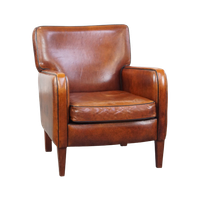 Comfortabele Armchair Gemaakt Van Schapenleer Met Een Mooie Afwerking En Prachtige Kleuren