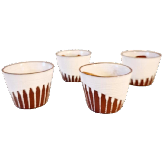 Fifties Set Van 4 Bloempot Potje Retro Keramiek Jaren 50 1