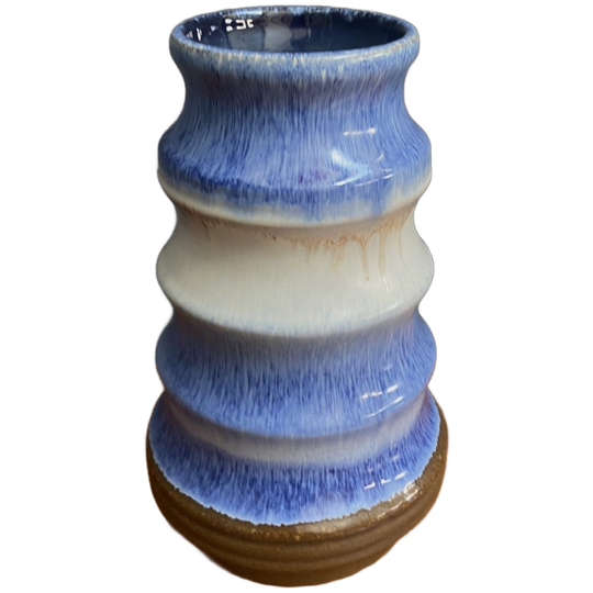 Blue Vase By Strehla Model 1408 Eastern Germany 1960s 1