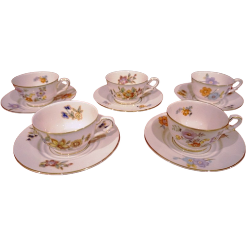 Antiek Limoges Jean Haviland Roze Porseleinen Set.