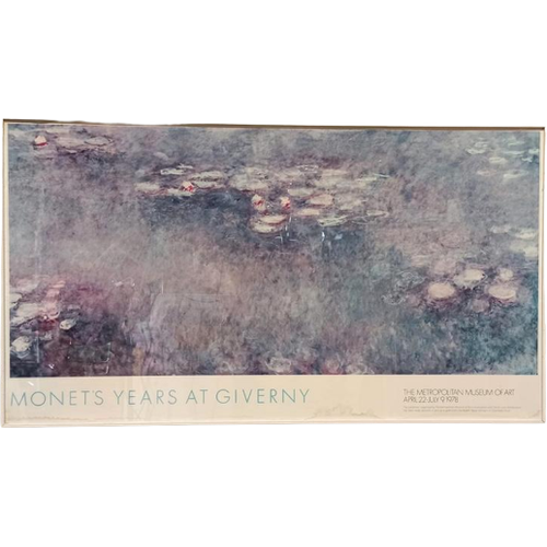 Vintage 1978 Monet Exhibition Poster, The Met Museum, Ny