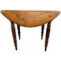 19e Eeuwse Hangoortafel Sidetable Keukentafeltje Vruchtenhhout Frans