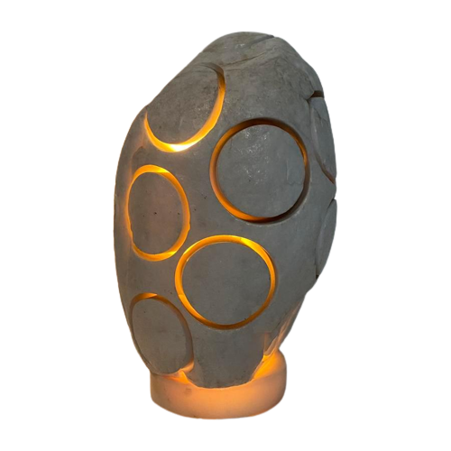 Marmeren Tafellamp Rock-Lamp Uit De Jaren 70