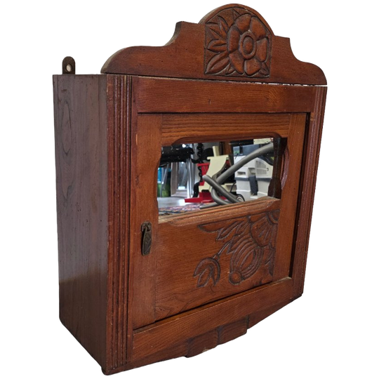 Frans Art Deco Houten Wandkastje, Circa 1930 1