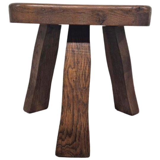 Brutalist Eikenhouten Vintage Krukje Design 1