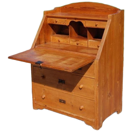 Antieke Grenen Secretaire 1