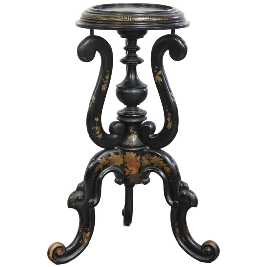 Zeer Aantrekkelijke Antieke Engelse Victoriaanse Japanse Stijl Plantentafel/ Bijzettafel 1