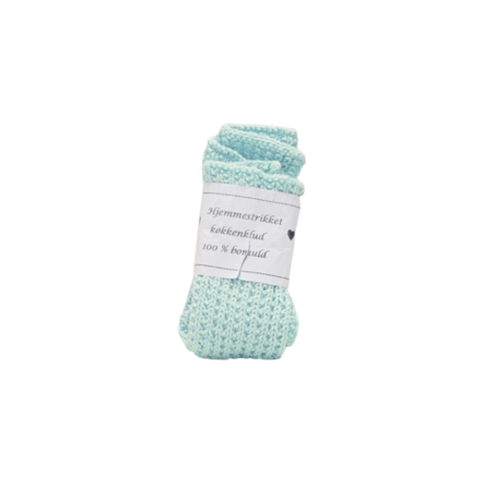 Mintgroen Hand Gebreid Vaatdoekje 1