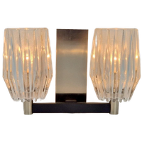 Vintage Wandlamp Chroom Glas Design Lamp ‘60 Mid Century